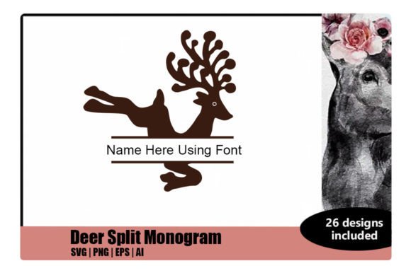 Elevate Your Holiday Designs with the Deer Split Monogram