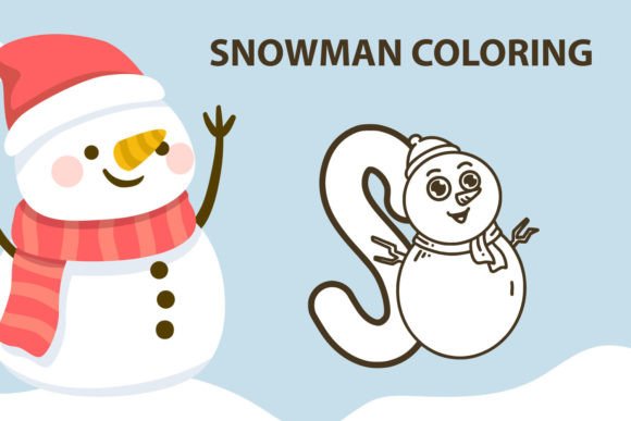 Snowman Coloring: A Playful Design Asset