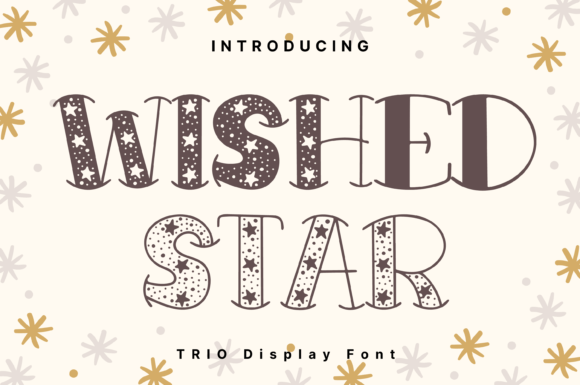 Wished Star Trio: Whimsical Typography